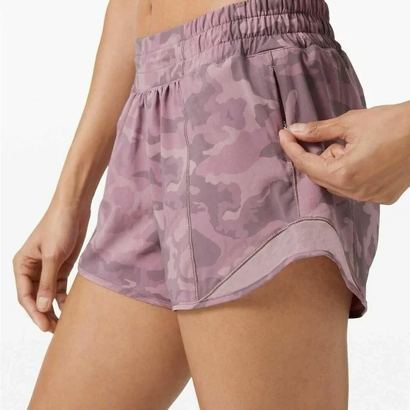 EUC lululemon athletica Pink Camo Athletic Shorts - Picture 2 of 8